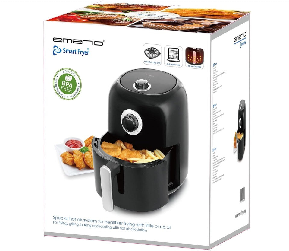 Emerio AF-125770 – Air Fryer 3L, 1450W, BPA-Free, 30-Min Timer, Cool-Touch, Black
