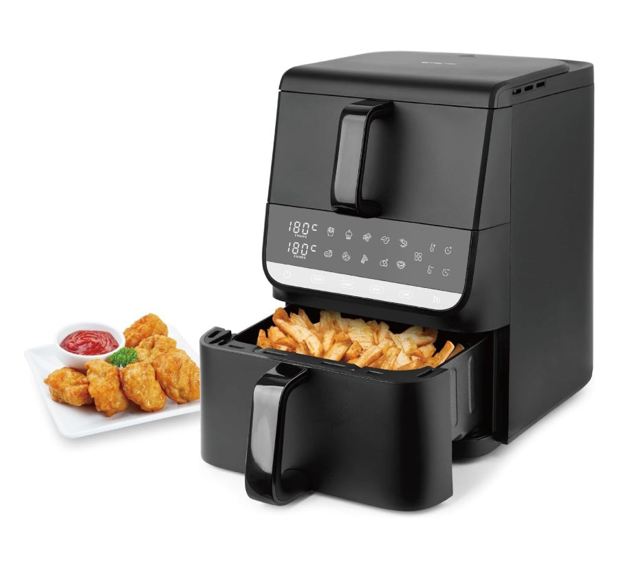 Emerio AF-133542 Dual Chamber Air Fryer – 10L (3.5+6.5L), 2500W & Sync Finish