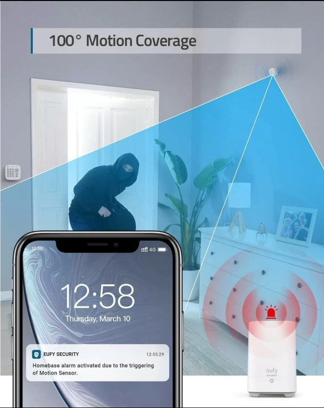 Anker Eufy 5-Piece Home Alarm Kit – HomeBase, Keypad, Motion & 2 Entry Sensors