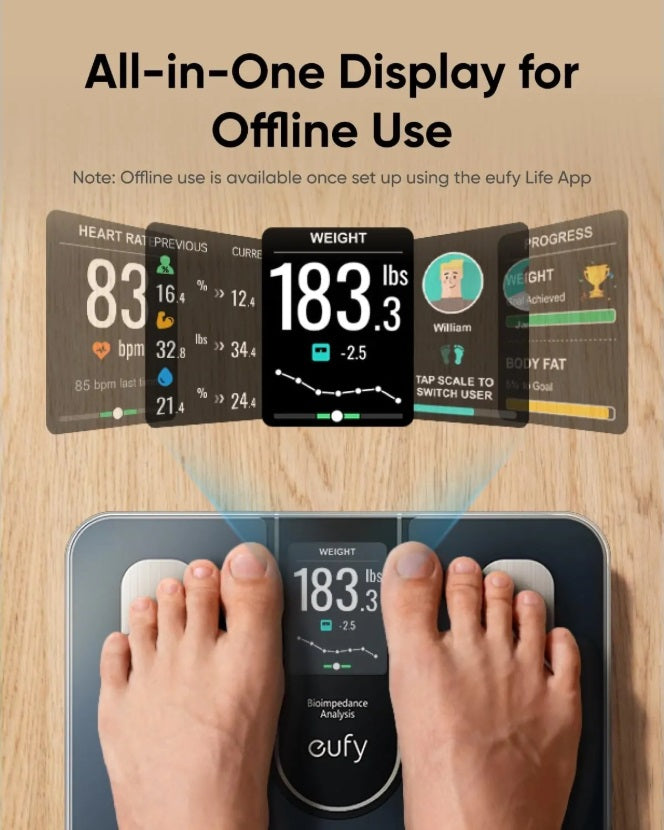 Anker Eufy C20 Smart Scale – 16 Body Metrics, TFT Display, Bluetooth