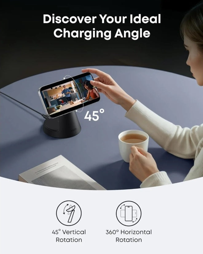 Anker B25M4G11 MagGo 3-in-1 – Qi2 15W MagSafe Charging Station, 40W Charger, Black