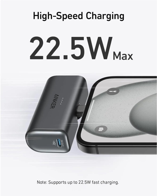 Anker Nano 5000 Power Bank – 5000mAh, PD 22.5W USB-C, Compact