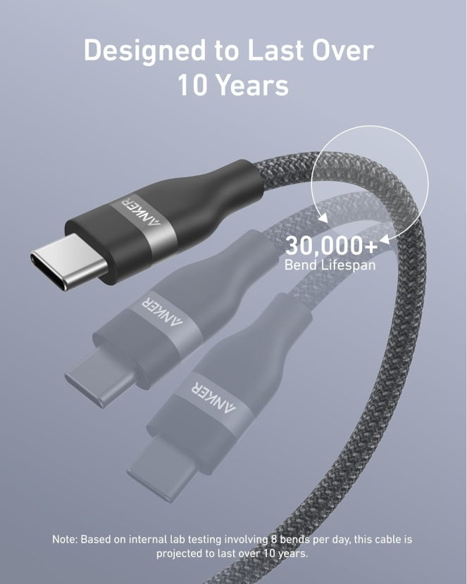 Anker Nano USB-C to USB-C Cable – 0.9m, 240W, Nylon Weave