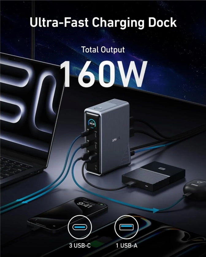 Anker A83B63A1 Prime Docking Station – 14-Port, 160W, Dual HDMI 4K & 10Gbps