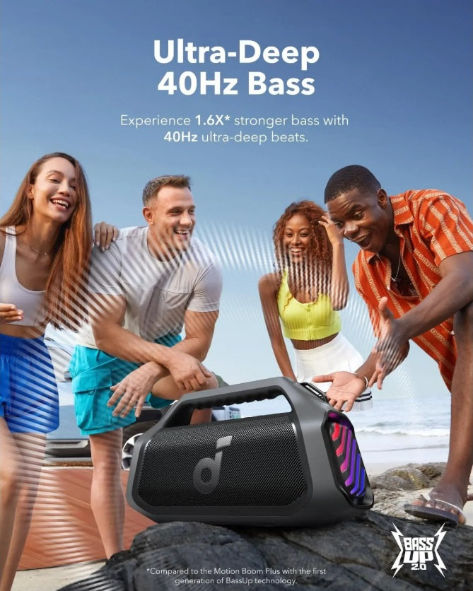 Anker A3134011 Soundcore Boom 2 Plus – 140W BT Speaker, IPX7, Phantom Black