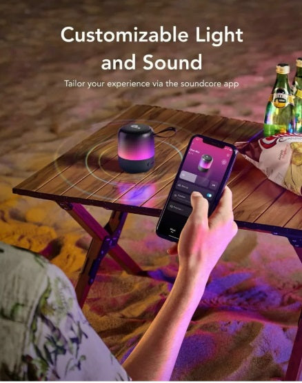 Anker A3136G31 Soundcore Glow Mini – 8W BT5.3 Speaker, RGB, IP67, PartyCast 2.0, 12h, Blue