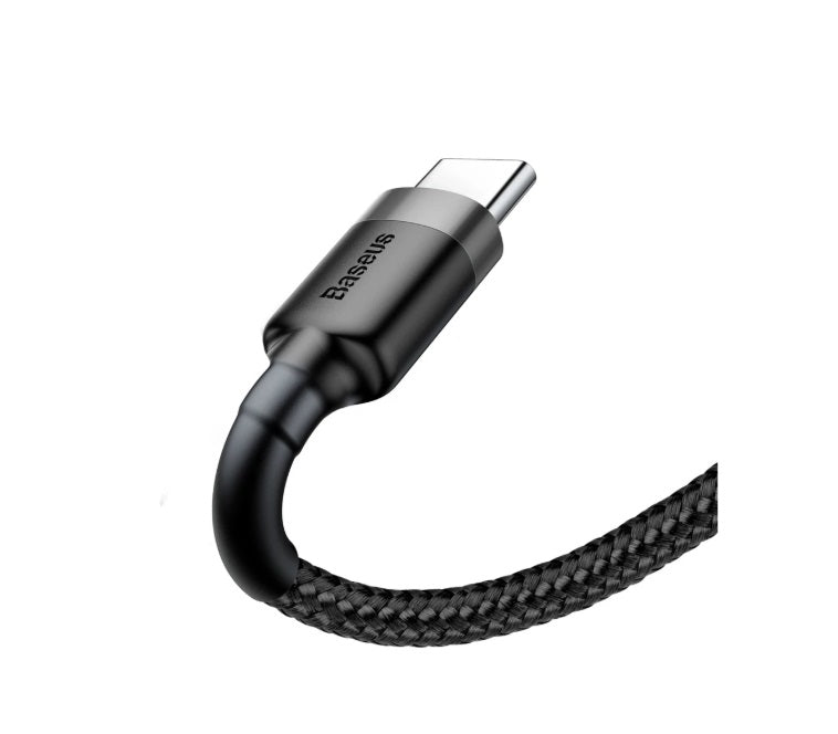 Baseus CATKLF-AG1 Cafule USB-A to USB-C Cable – 0.5m, 3A, 480Mbps, Nylon, Black