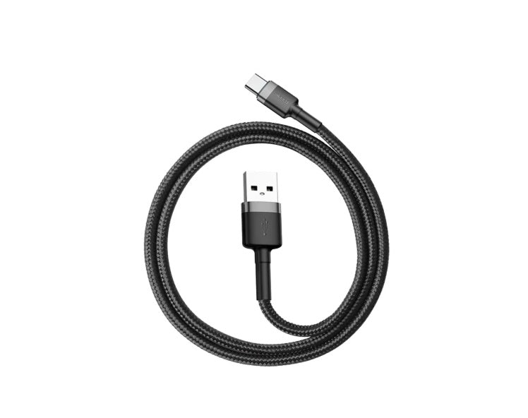 Baseus CATKLF-AG1 Cafule USB-A to USB-C Cable – 0.5m, 3A, 480Mbps, Nylon, Black