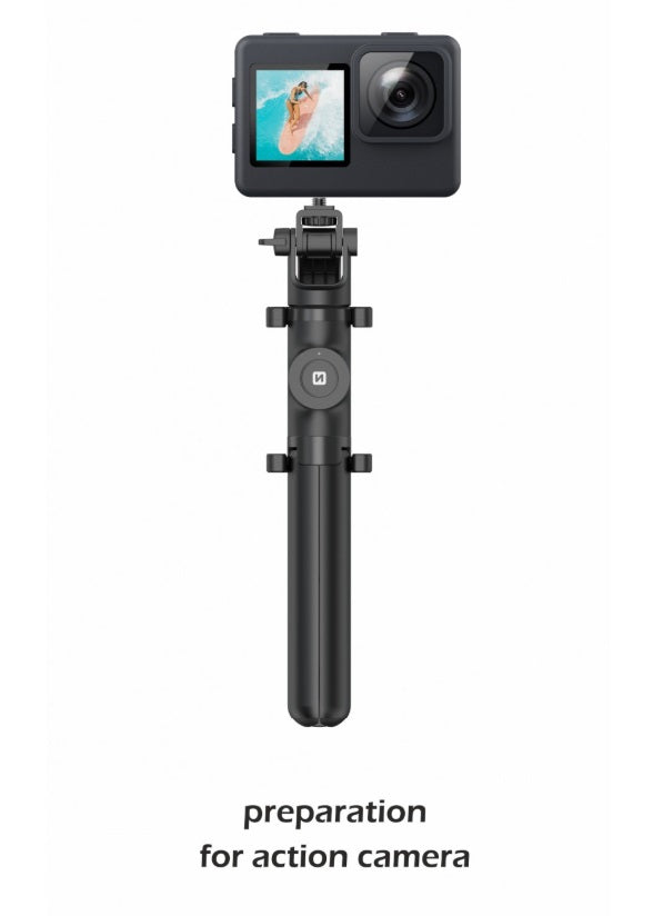 Swissten 32000400 Aluminum Tripod Pro – Selfie Stick & Tripod, 21-64cm, Bluetooth Remote