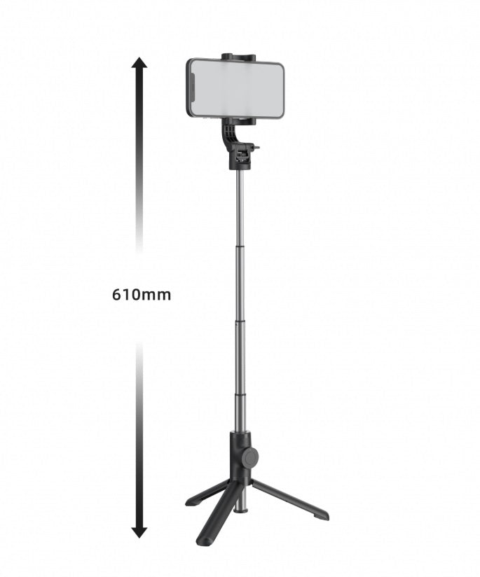 Swissten 32000400 Aluminum Tripod Pro – Selfie Stick & Tripod, 21-64cm, Bluetooth Remote