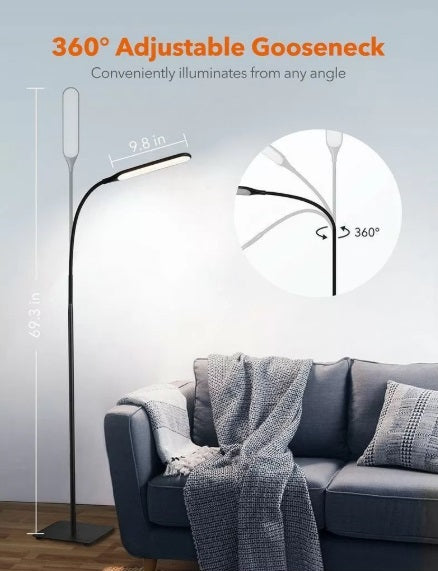 TaoTronics TT-DL072 LED Floor Lamp – 10W, 4 Color Modes, 4 Levels, Touch, 176cm, Black