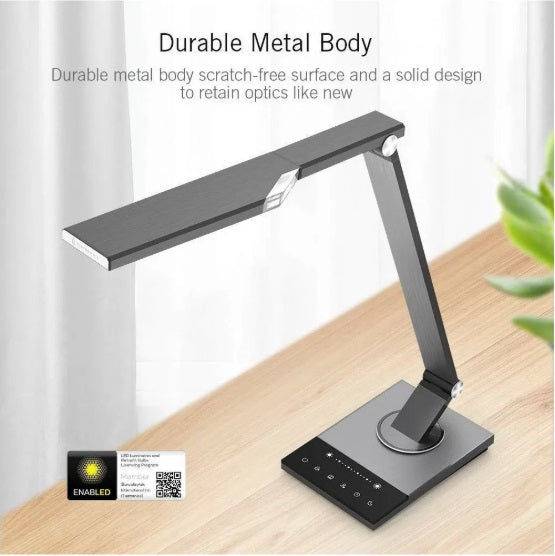 TaoTronics TT-DL16 – LED Desk Lamp 12W 1200lm, Touch, Timer, Night Light, Iron Gray