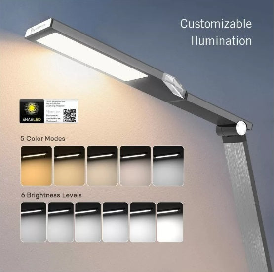 TaoTronics TT-DL16 – LED Desk Lamp 12W 1200lm, Touch, Timer, Night Light, Iron Gray
