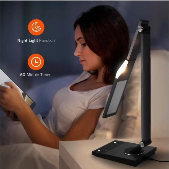 TaoTronics TT-DL16 – LED Desk Lamp 12W 1200lm, Touch, Timer, Night Light, Iron Gray