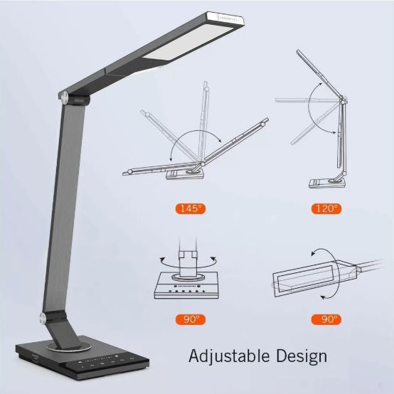 TaoTronics TT-DL16 – LED Desk Lamp 12W 1200lm, Touch, Timer, Night Light, Iron Gray