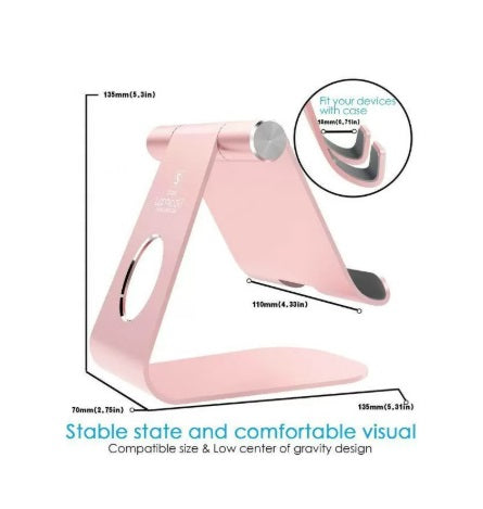 Lamicall LCRG S1 Tablet Stand – Adjustable 270°, 5"-13", Aluminum, Rose Gold
