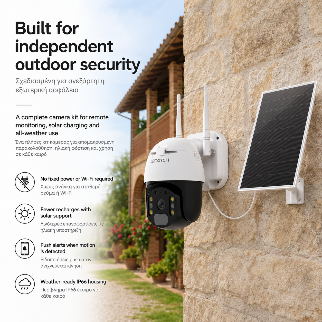 iSNATCH HEYCAM MOVE 4G Εξωτερική Κάμερα PTZ – Full HD, Ηλιακό Πάνελ & Μπαταρία 15600 mAh