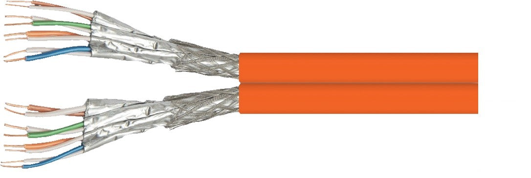 Lokmann Galaxy CAT 7 S/FTP Duplex Cable – 4x2x23AWG, 10 Gbit/s & 250 m Orange Reel