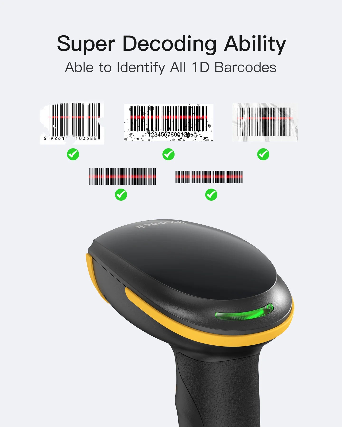 Inateck BCST-21 Bluetooth Σαρωτής Barcode – 100 μ, Τριπλή Σύνδεση & SDK
