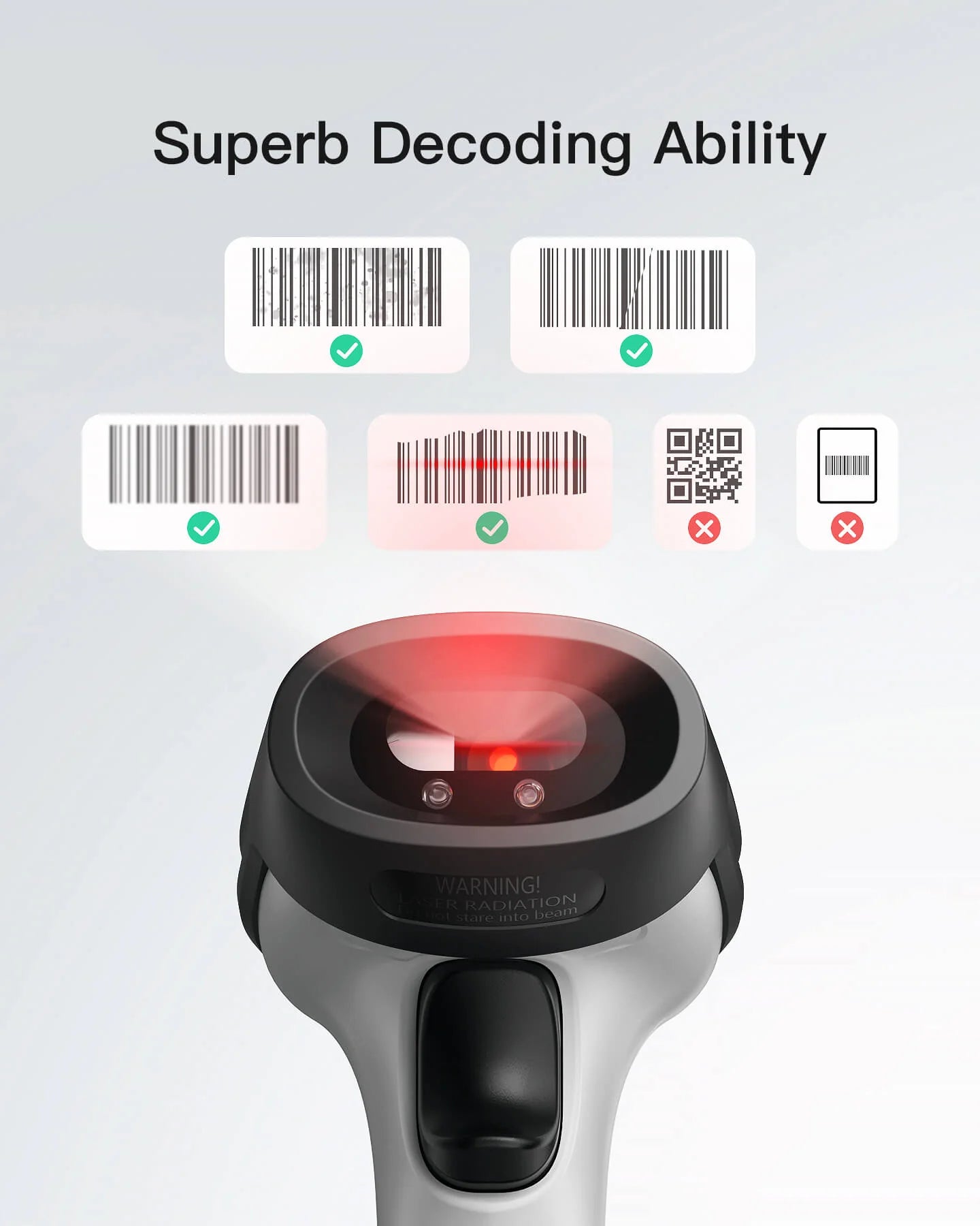 Inateck BCST-70 Bluetooth Laser Σαρωτής Barcode – 35 μ, 2600 mAh & 220/s