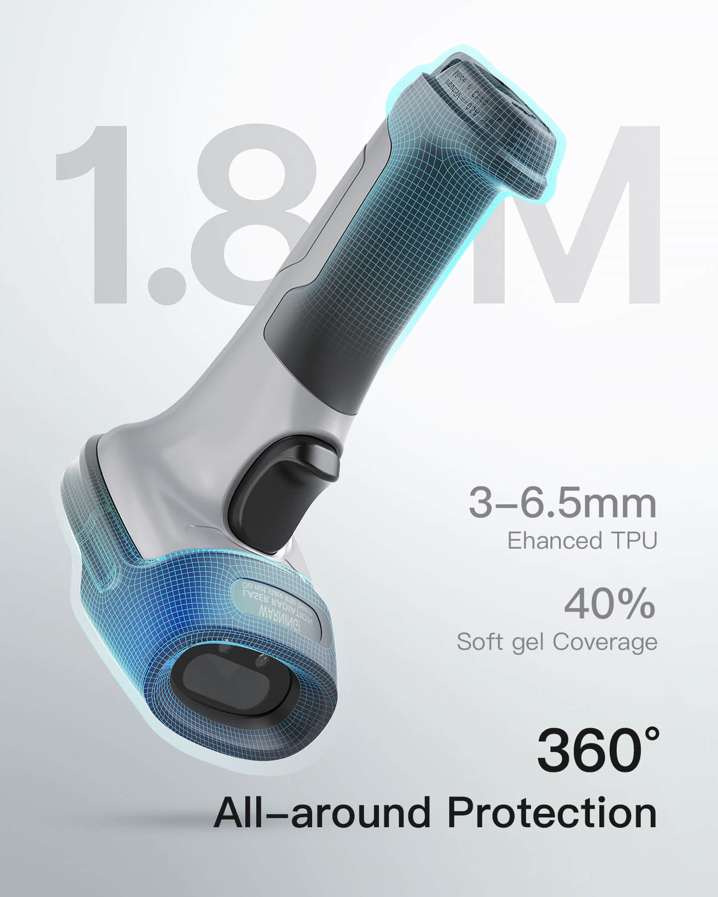 Inateck BCST-70 Bluetooth Laser Σαρωτής Barcode – 35 μ, 2600 mAh & 220/s