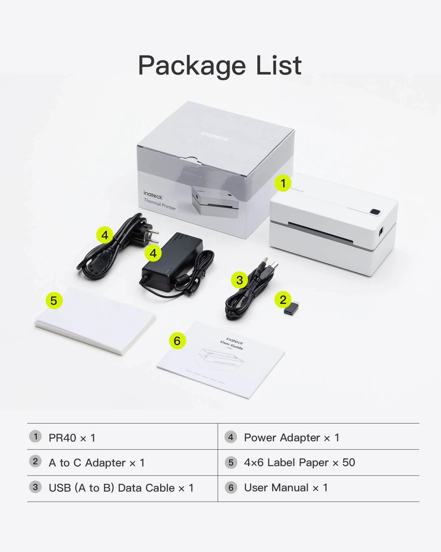 Θερμικός Εκτυπωτής Ετικετών Inateck PR40 – 40-110 mm, 203 DPI & Bluetooth/USB, Μαύρο