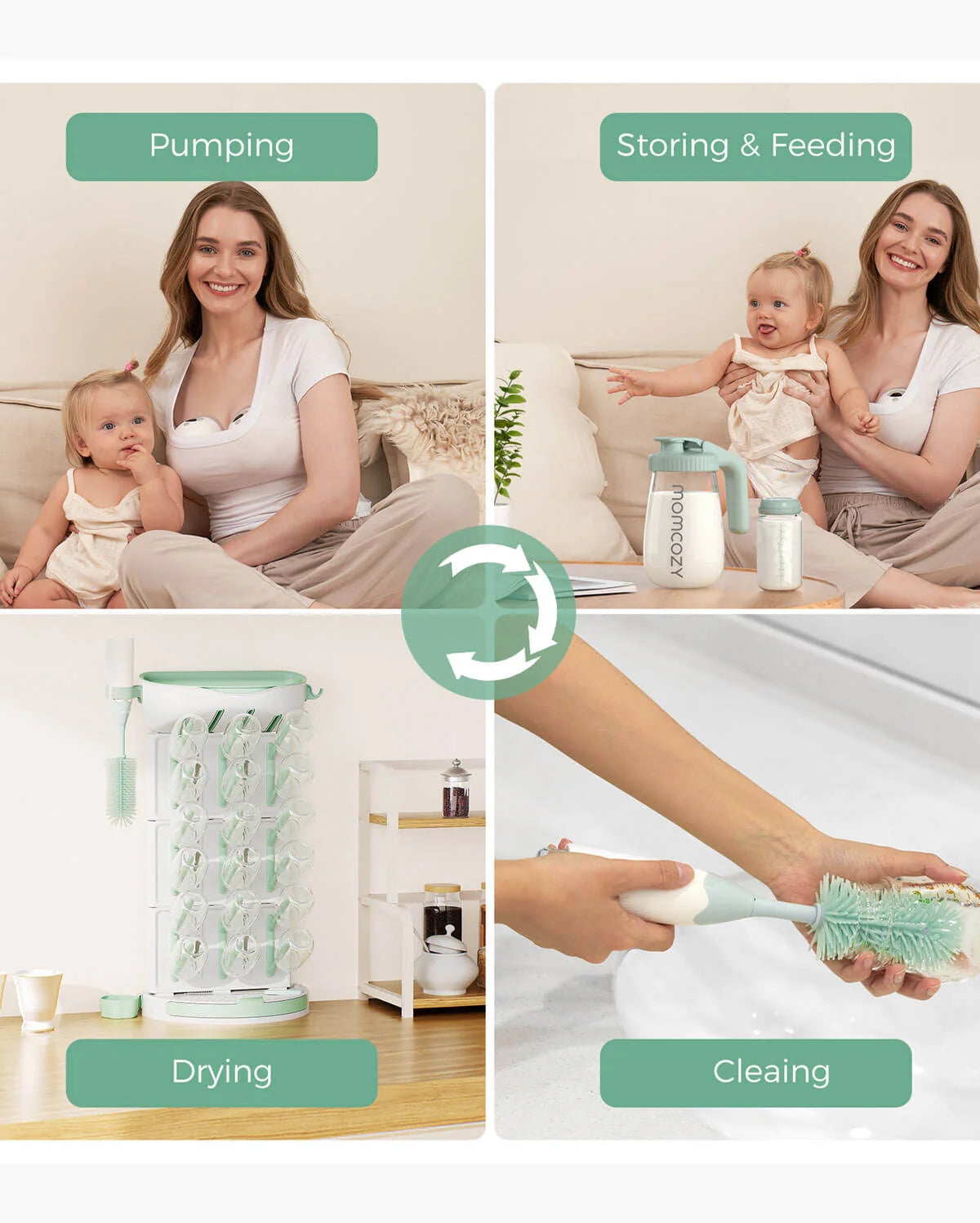 Momcozy DIY Baby Bottle Drying Rack – 18-Bottle Capacity, Adjustable & BPA-Free