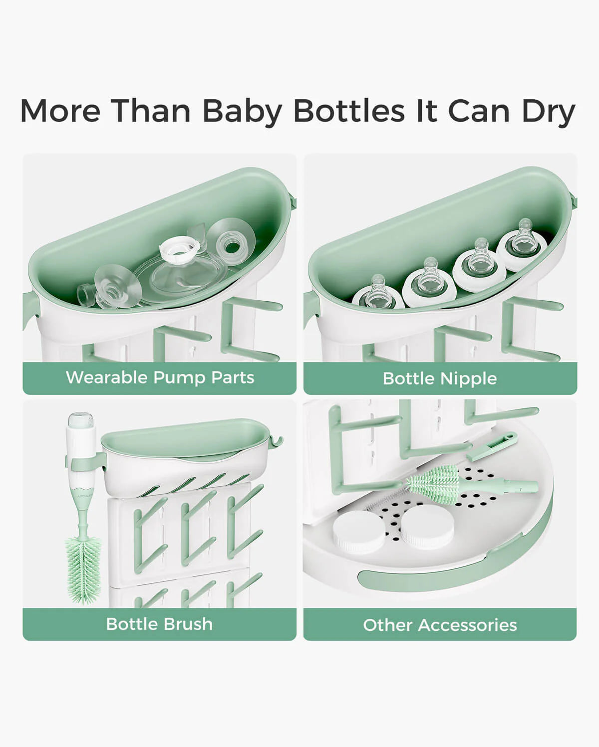 Momcozy DIY Baby Bottle Drying Rack – 18-Bottle Capacity, Adjustable & BPA-Free