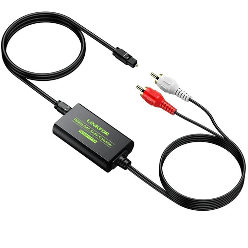 NÖRDIC SGM-257 DAC Digital to Analog Converter – Toslink SPDIF to RCA Stereo, 192 kHz