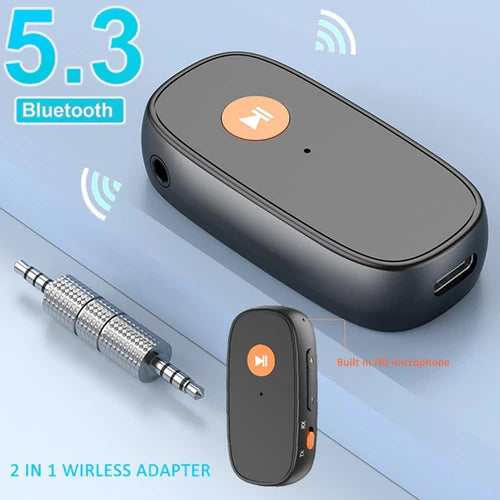 NÖRDIC 2-σε-1 Δέκτης & Πομπός Bluetooth 5.3 – AUX 3,5mm & Φόρτιση USB-C