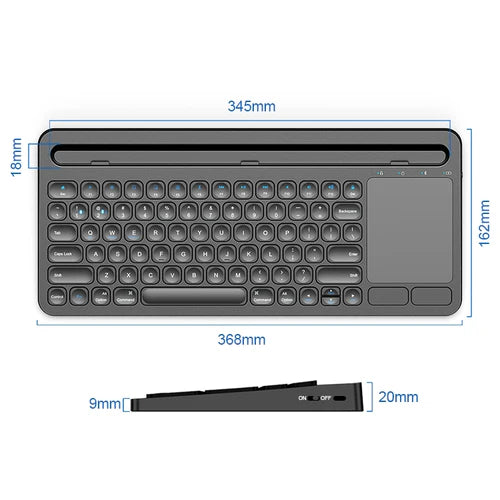 Πληκτρολόγιο Bluetooth NÖRDIC με Touchpad – 78 Πλήκτρα, Διάταξη US, Επαναφορτιζόμενο