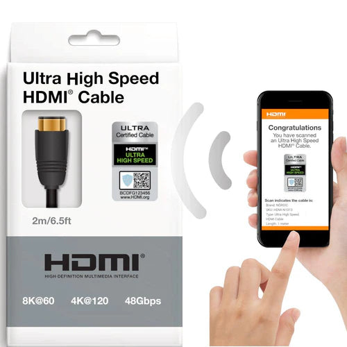 NÖRDIC Certified 1.5m HDMI 2.1 Cable – 48 Gbps, 8K@60Hz, 4K@144Hz & eARC with VRR