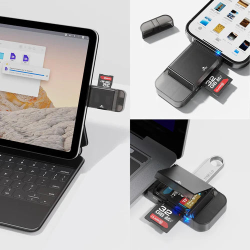 Αναγνώστης Καρτών NÖRDIC USB-C & USB-A – Διπλή Υποδοχή SD & Micro SD UHS-I, USB 3.0