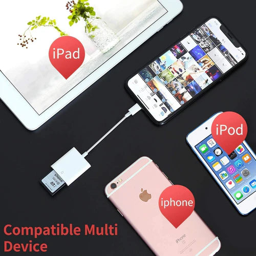 NÖRDIC Lightning SD Card Reader – UHS-I 104 MB/s for iPhone & iPad, Plug & Play Metal