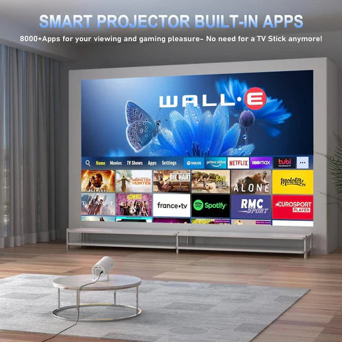 NÖRDIC Mini Portable Projector – 720p HD, Android 11, Wi-Fi 6 & Bluetooth 5.0