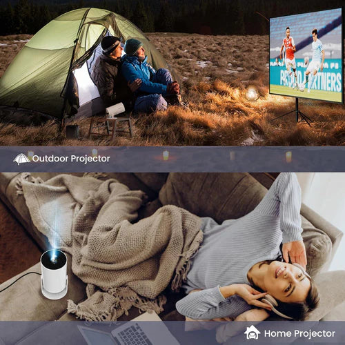 NÖRDIC Mini Portable Projector – 720p HD, Android 11, Wi-Fi 6 & Bluetooth 5.0