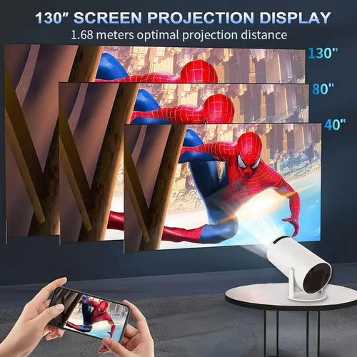 NÖRDIC Mini Portable Projector – 720p HD, Android 11, Wi-Fi 6 & Bluetooth 5.0
