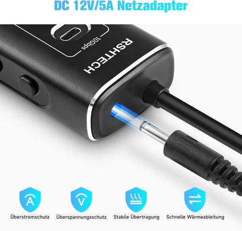 NÖRDIC 10-Port Powered USB Hub – USB 3.2 Gen 2, 20W PD & Individual Switches