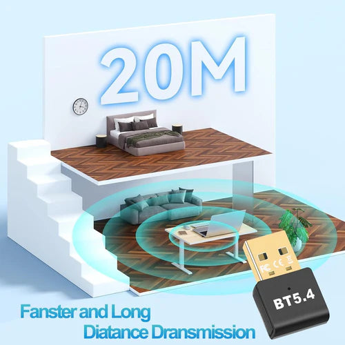 Dongle Bluetooth 5.4 USB-A NÖRDIC – Ασύρματος Αντάπτορας Plug & Play για PC, Mac & Linux