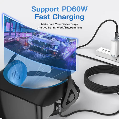 NÖRDIC VR5MCC VR Link Cable 5 m – USB-C to USB-C, USB 3.2 Gen1 5 Gbps & 3 A Charge