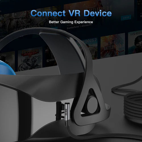 NÖRDIC VR5MCC VR Link Cable 5 m – USB-C to USB-C, USB 3.2 Gen1 5 Gbps & 3 A Charge