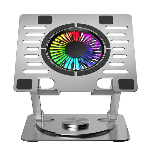 Βάση Laptop NÖRDIC με Ανεμιστήρα RGB – Περιστρεφόμενη Βάση 360° & 2 Θύρες USB