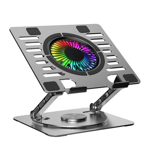 Βάση Laptop NÖRDIC με Ανεμιστήρα RGB – Περιστρεφόμενη Βάση 360° & 2 Θύρες USB