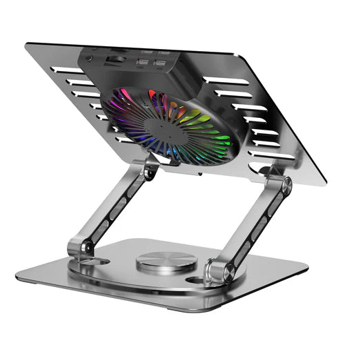 Βάση Laptop NÖRDIC με Ανεμιστήρα RGB – Περιστρεφόμενη Βάση 360° & 2 Θύρες USB