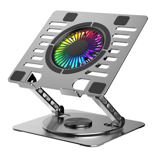 Βάση Laptop NÖRDIC με Ανεμιστήρα RGB – Περιστρεφόμενη Βάση 360° & 2 Θύρες USB