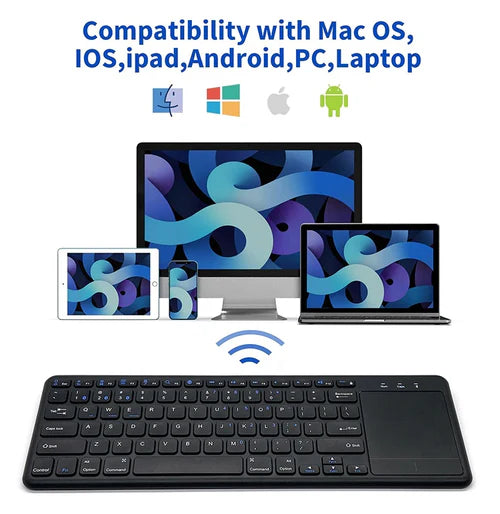 NÖRDIC Wireless 2.4G Keyboard with Touchpad – 78 Keys, US Layout & USB-A Receiver