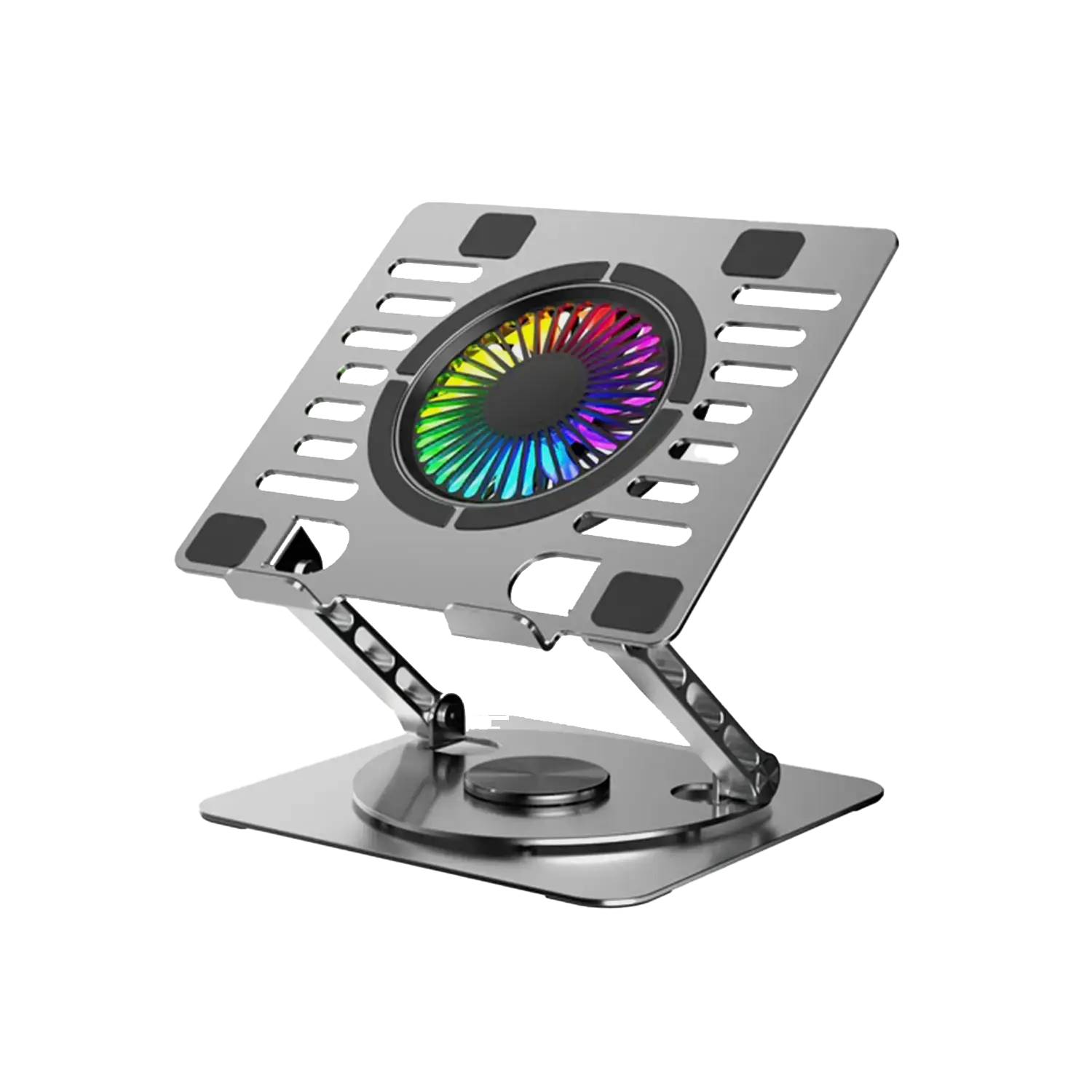 Βάση Laptop NÖRDIC με Ανεμιστήρα RGB – Περιστρεφόμενη Βάση 360° & 2 Θύρες USB