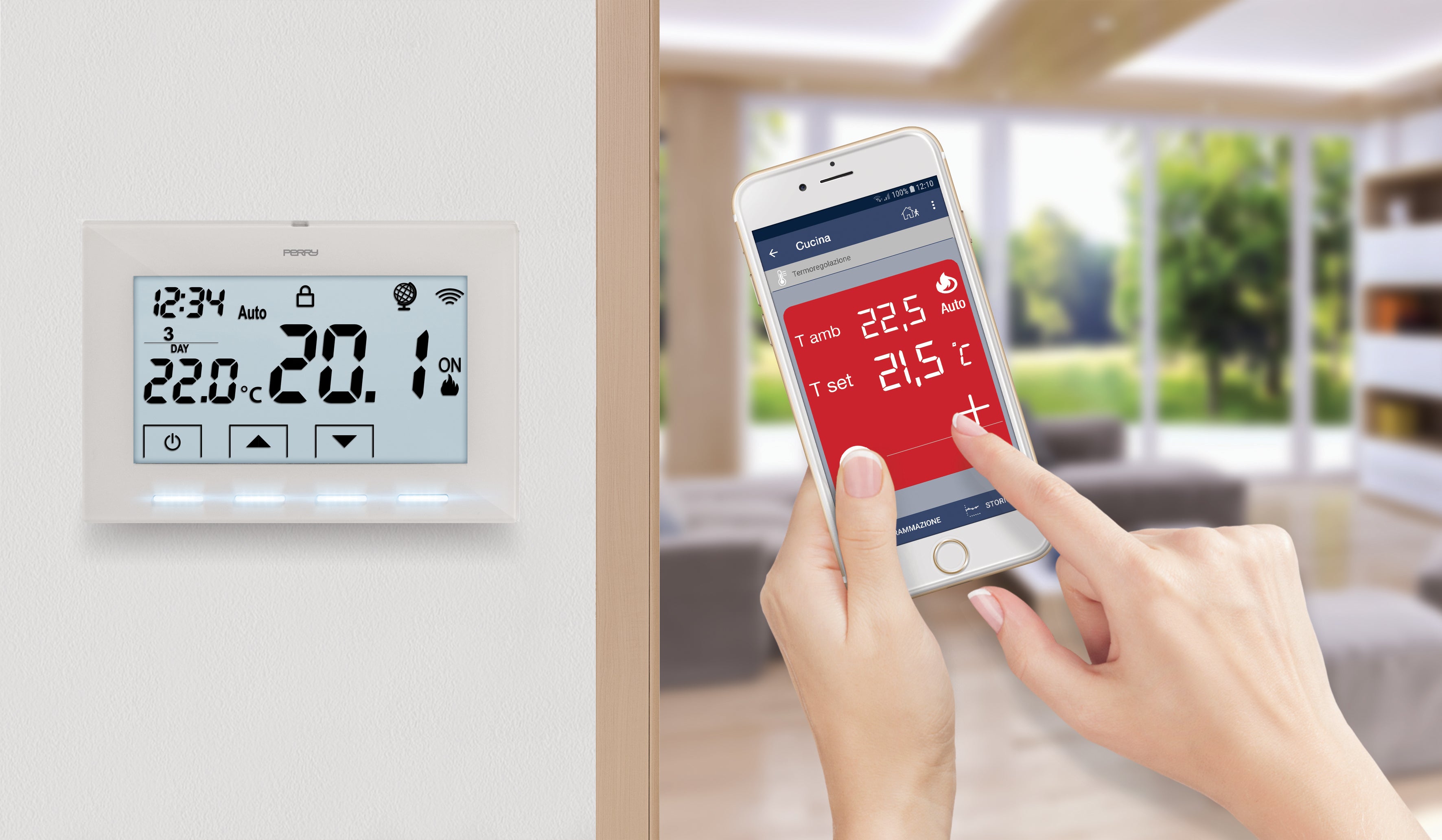 Χρονοθερμοστάτης Wi-Fi Perry 1TXCR029WIFI 230 V – Οθόνη 4.3″, Εβδομαδιαίο & App