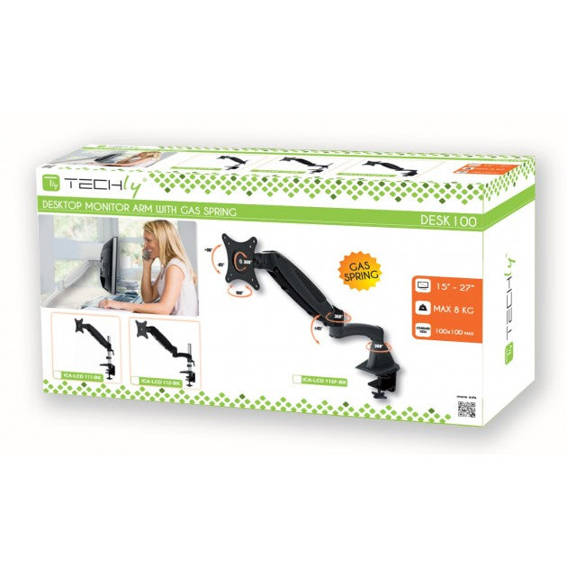 Techly ICA-LCD 111-BK Single Monitor Desk Stand 15-27" - view 2