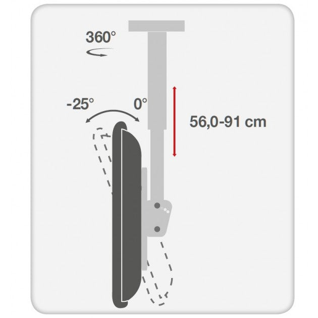 Techly ICA-CPLB 944S Telescopic Ceiling TV Mount 32-55" - view 6